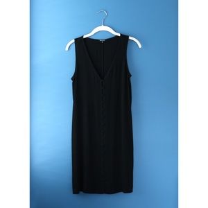 Madewell Easy Sleeveless Button Front Black Dress